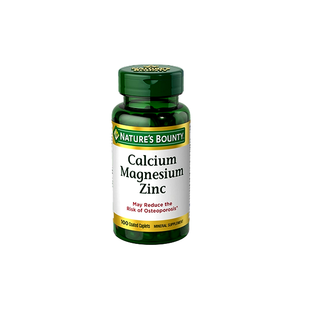 Nature's Bounty Calcium Magnesium & Zinc Caplets – Bone & Immune Support | 100 Caplets