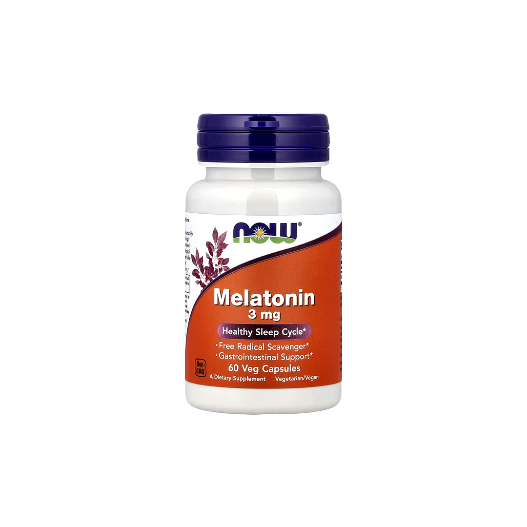 NOW Foods Melatonin 3mg – Healthy Sleep Cycle Support | 60 Veg Capsules