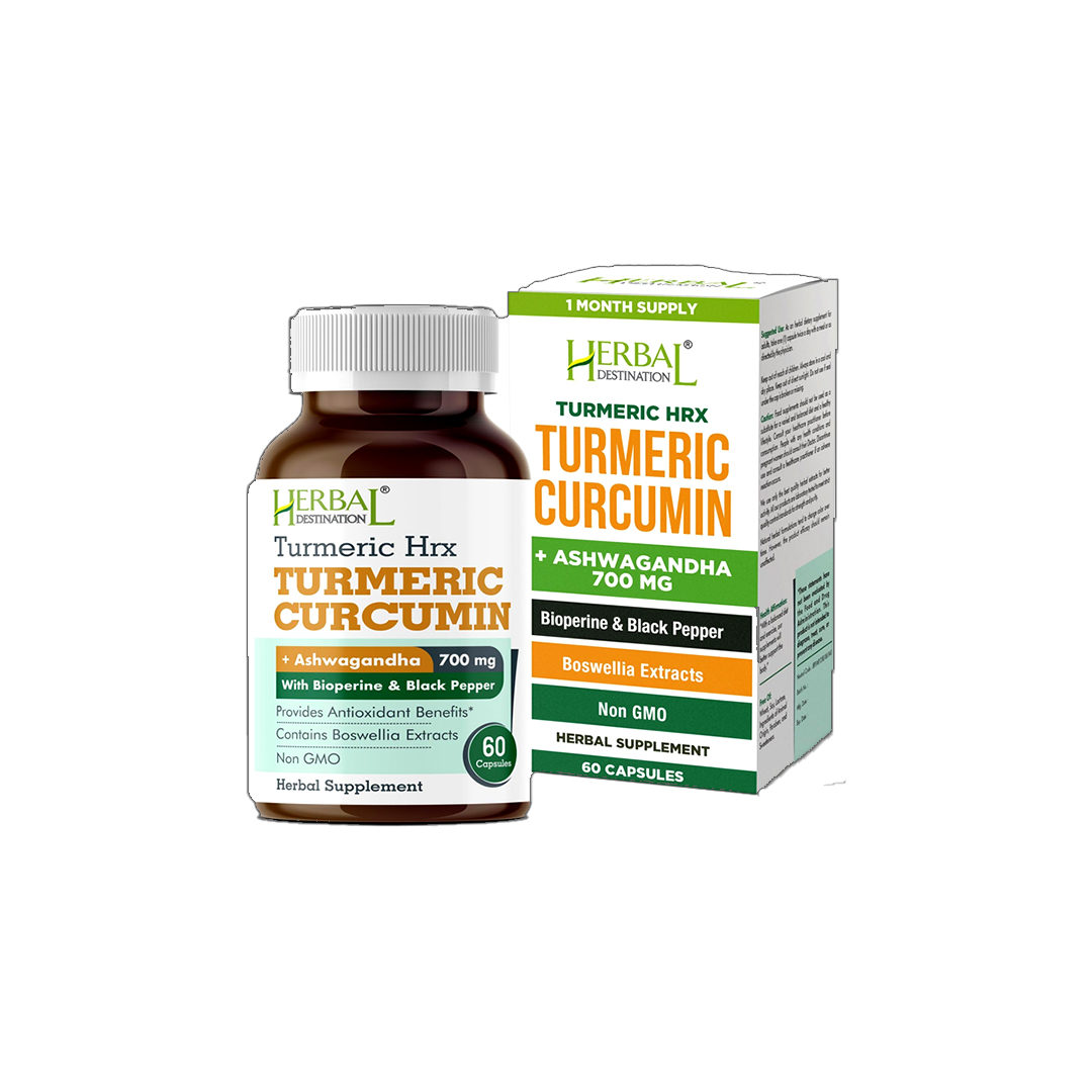 HRX Turmeric Supplement – Immune & Joint Support with Curcumin, Boswellia & Black Pepper | 60 Capsules