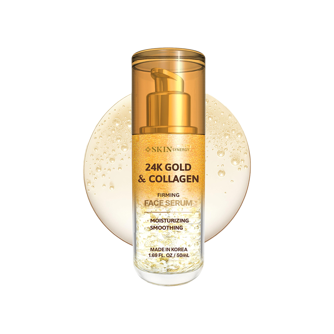 Face Serum with 24K Gold & Collagen – Hydrating, Firming & Radiance Boosting Formula – 1.69 Fl Oz