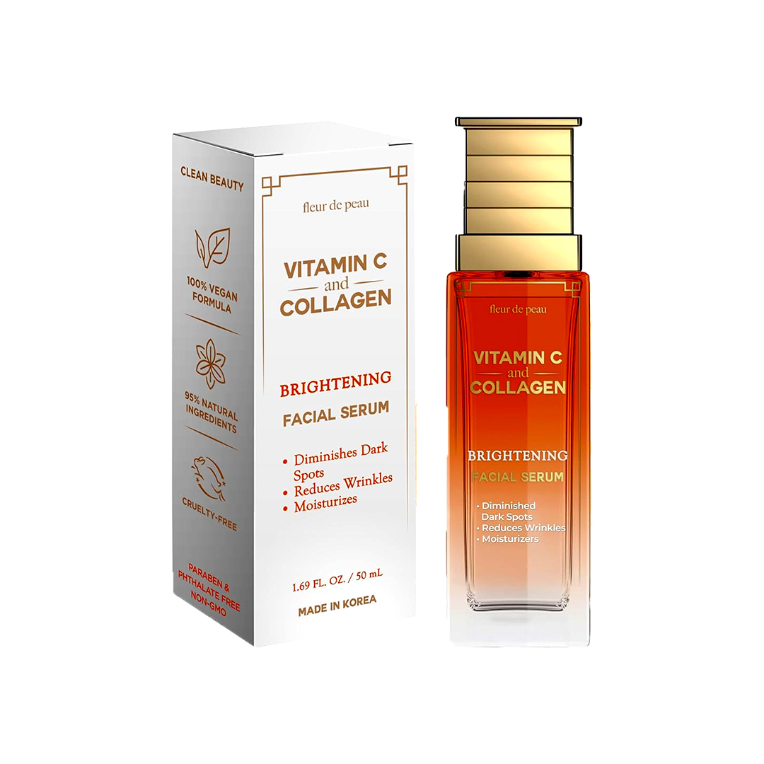 Fleur De Peau Vitamin C Serum with Collagen – Brightening & Anti-Aging Korean Face Serum