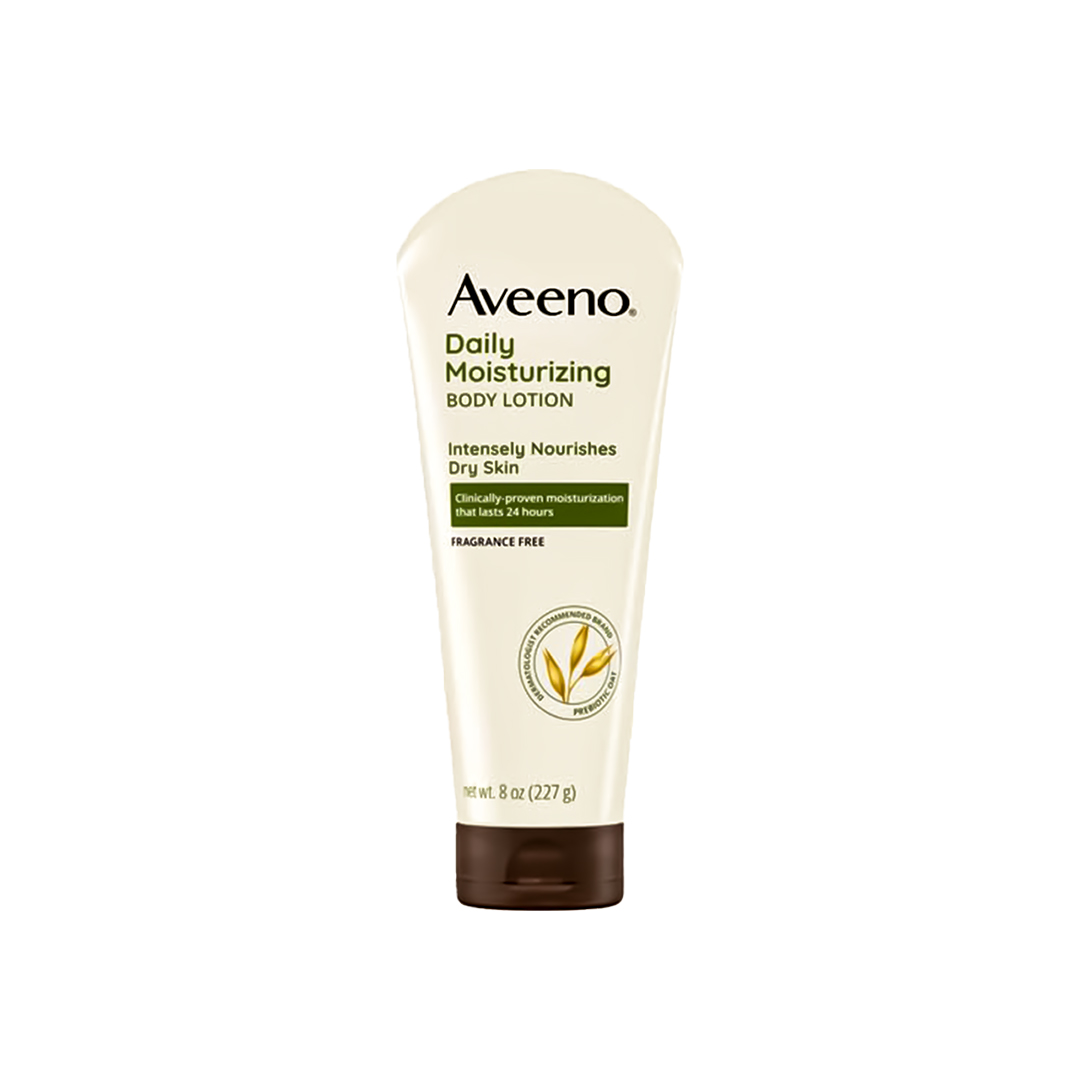 Aveeno Daily Moisturizing Body Lotion for Dry Skin with Prebiotic Oat – Fragrance Free 8 FL OZ