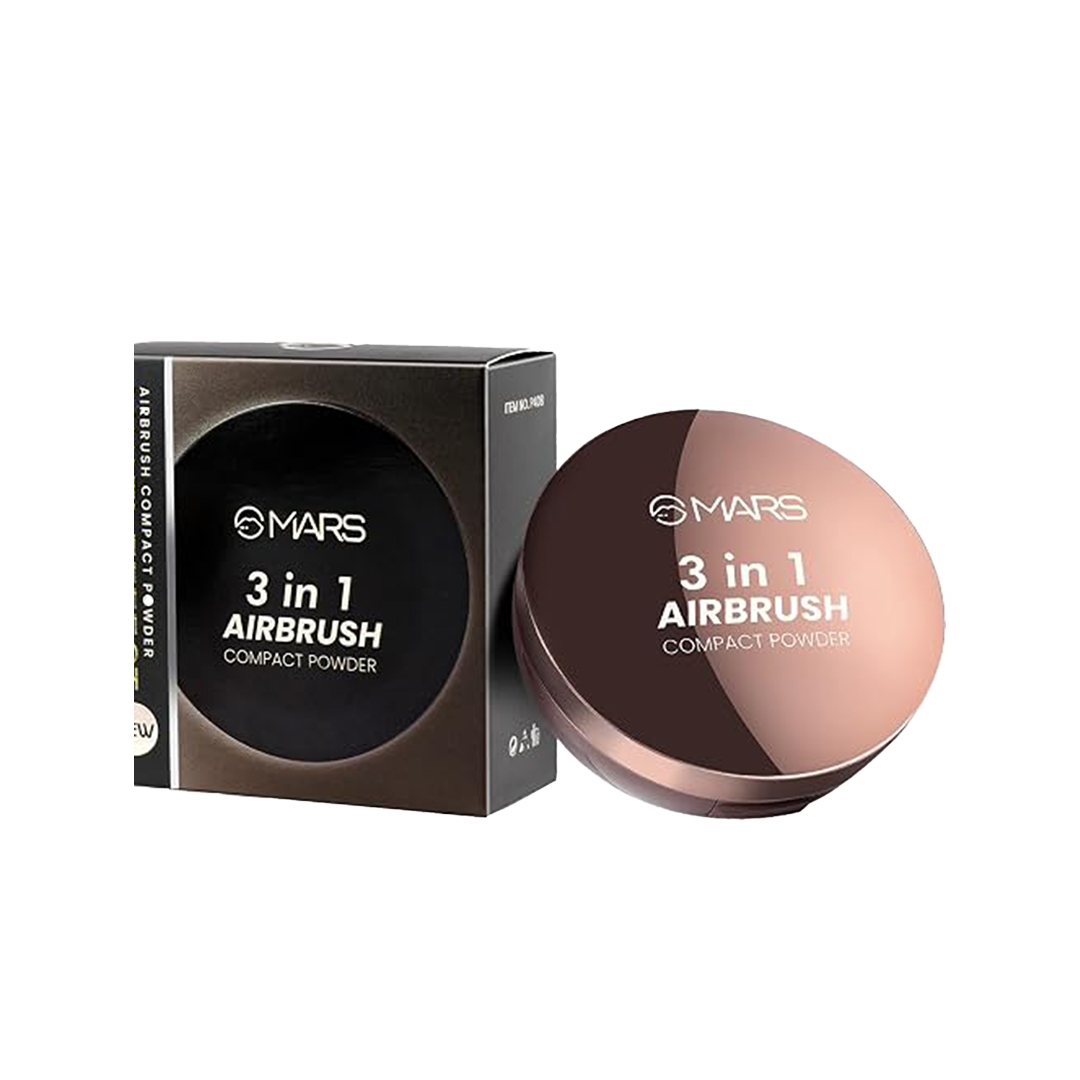 MARS 3 In 1 Air Brush Compact Matte Powder